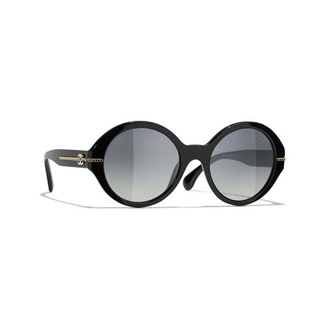 chanel black round glasses|Chanel paris round sunglasses.